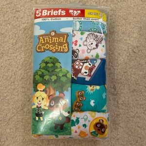 Handcraft Animal Crossing Cotton Briefs 5 Pack Size 8 Blue Green White